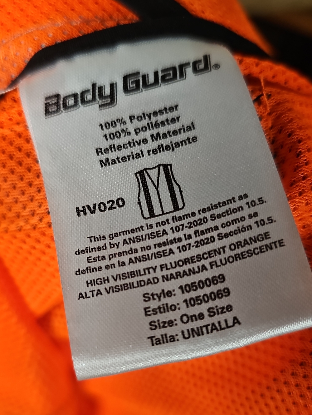 Men’s High-Visibility Orange Work Vest, Reflective